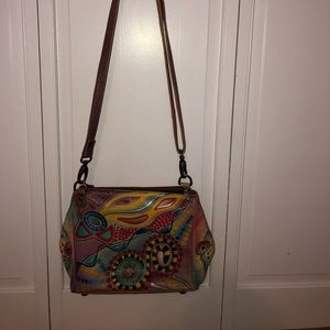 Anuschka Triple Compartment Crossbody Bag